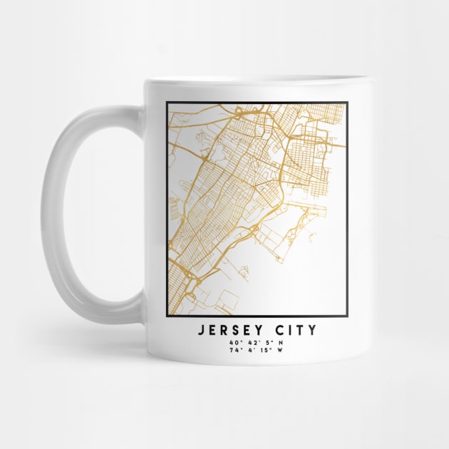 JERSEY CITY NEW JERSEY STREET MAP ART by deificusArt